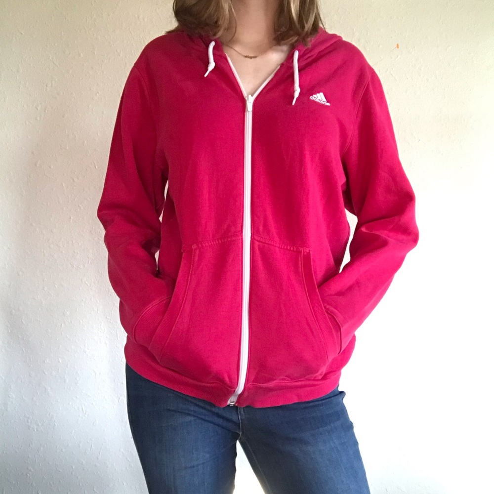 Adidas pink zip up